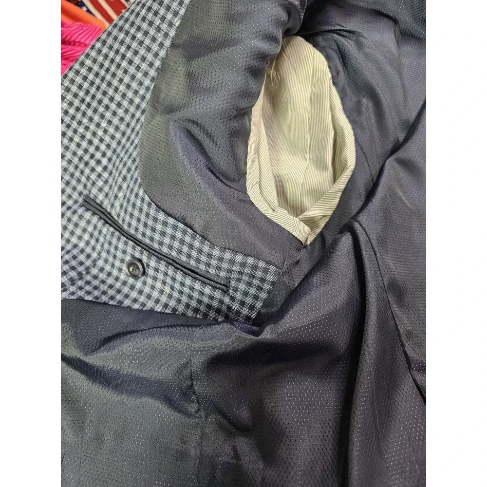 Michael Kors Mens Classic Fit Sport Coat Blazer 40 R Blue‎ Checked